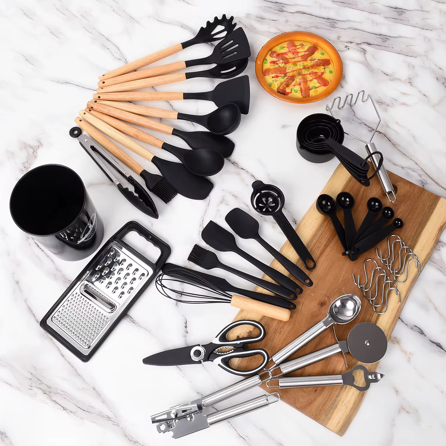 Silicone kitchen utensil set