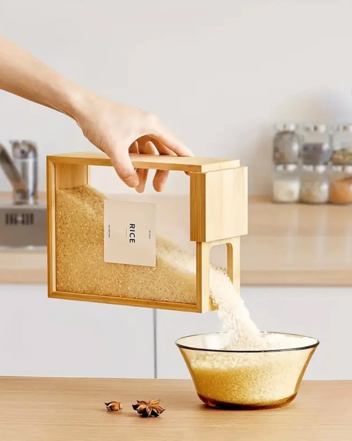 Bamboo Square Storage Container with sliding Lid — view 2