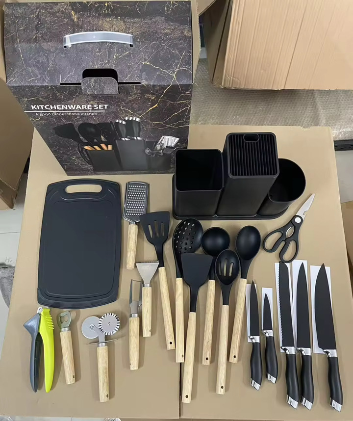 20pcs Kitchen Silicone & Stainless Steel Knife  Utensil Set — view 2