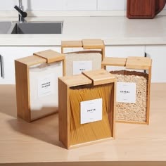 Bamboo Square Storage Container with sliding Lid — view 5
