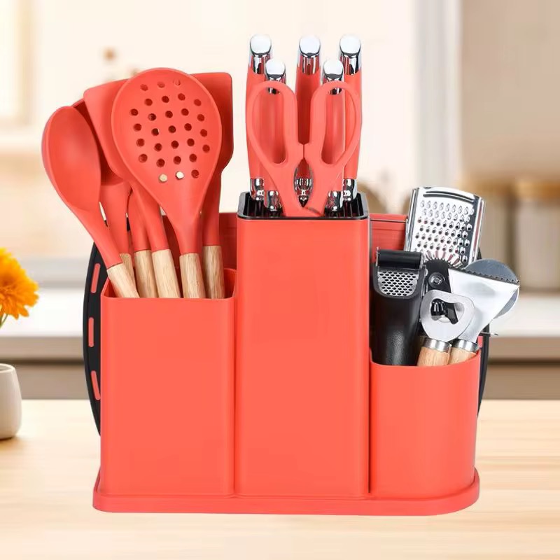 20pcs Kitchen Silicone & Stainless Steel Knife  Utensil Set