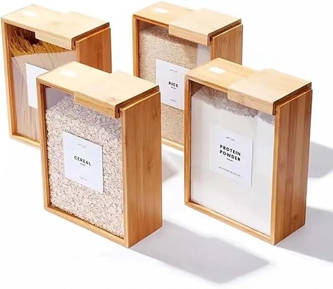 Bamboo Square Storage Container with sliding Lid — view 4