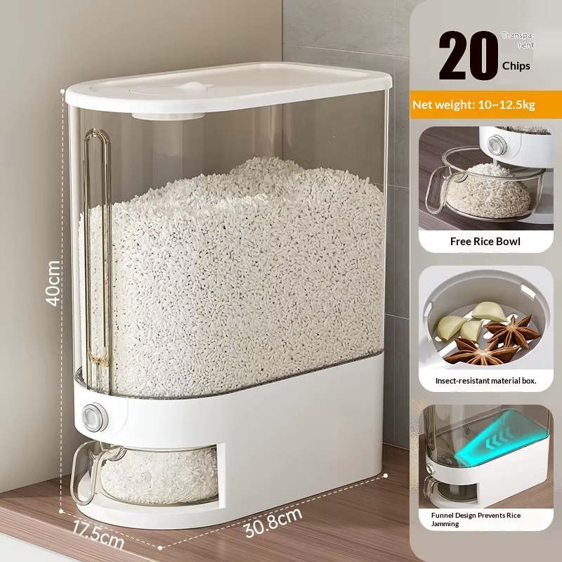 Airtight Grain Storage Dispenser with Measuring cup - Big (10kg)