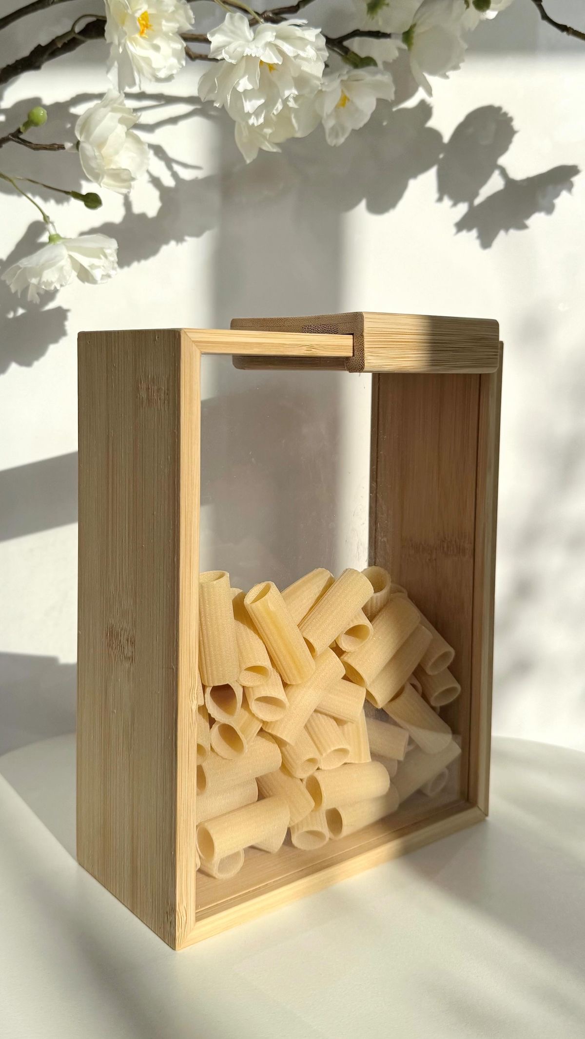 1pc Bamboo Square Storage Container with sliding Lid & unprinted label — view 4