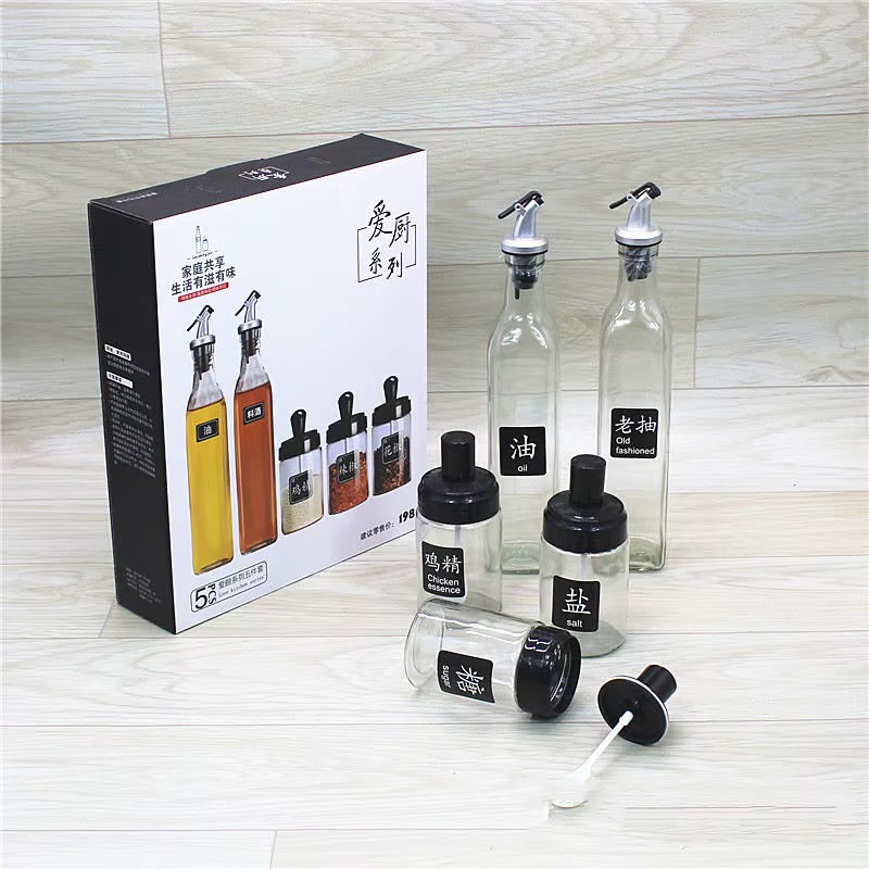 5-Piece Kitchen Oil & Seasoning Dispenser Set — view 2